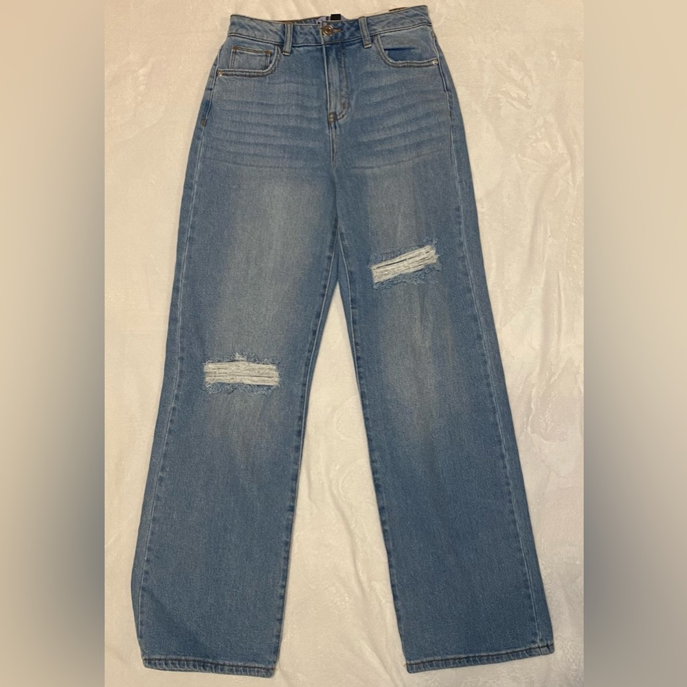 High Rise Wide Leg Blue Jeans - Size 3